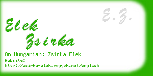 elek zsirka business card